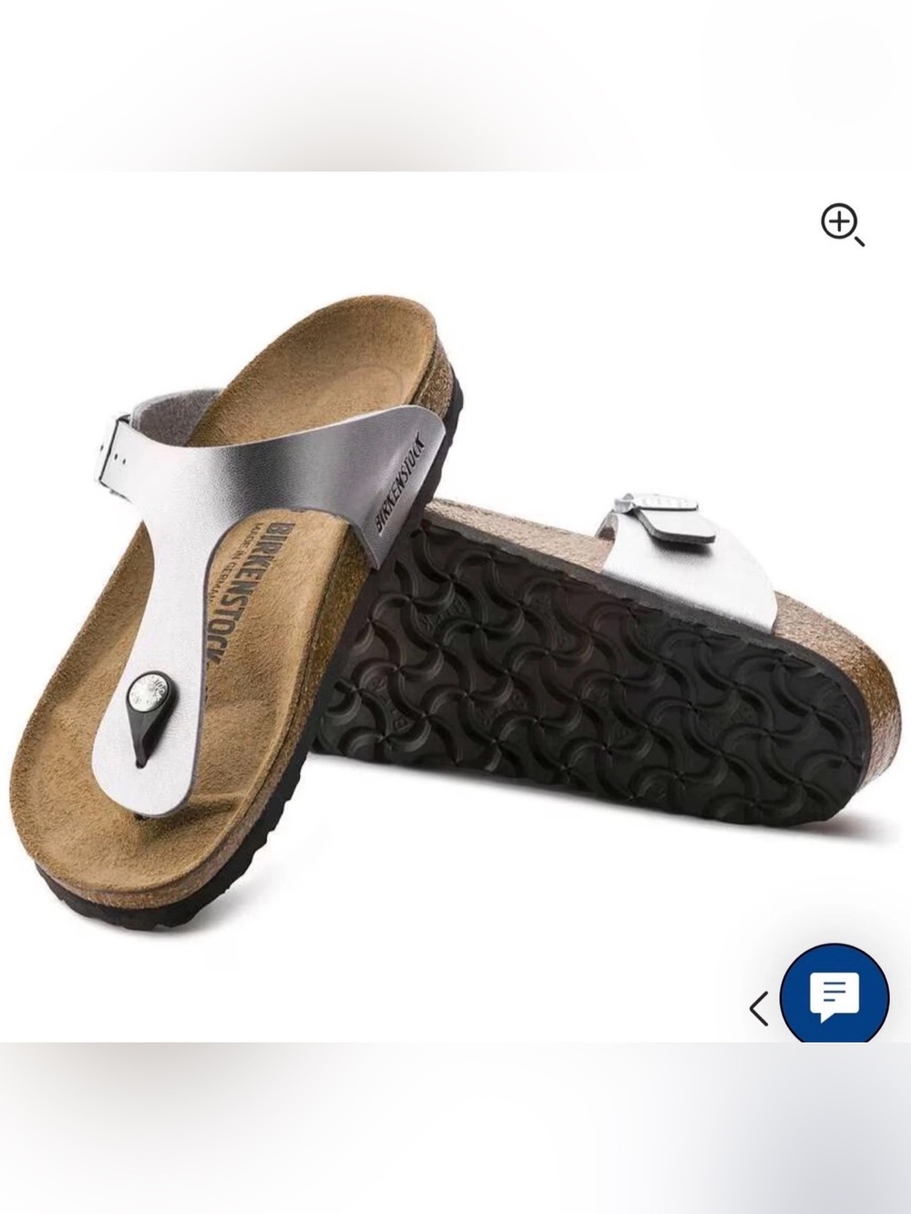 ✨ Birkenstock Gizeh Sandals Women 36 US 5-5.5 Metallic Silver Regular Worn Once✨